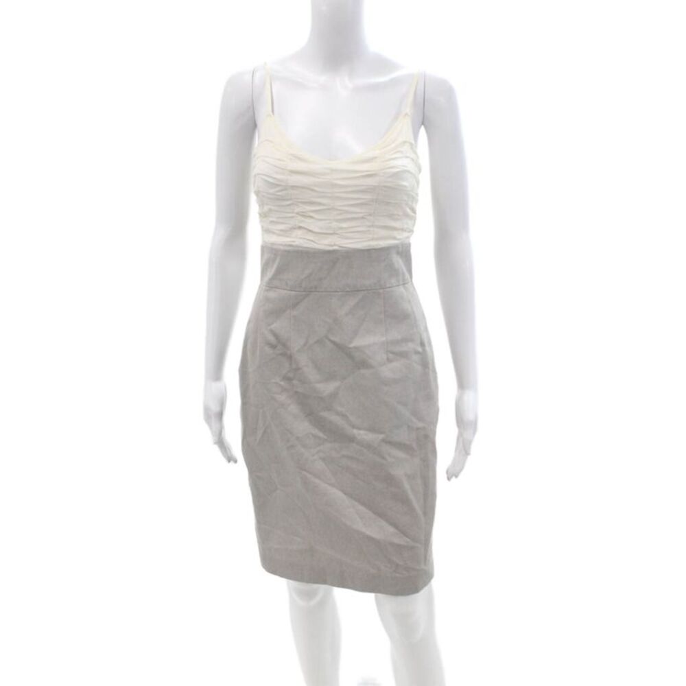 Iisli Women Gray Bodycon Pencil Dress Sleeveless Hook & Eye Cotton Rayon Size 2